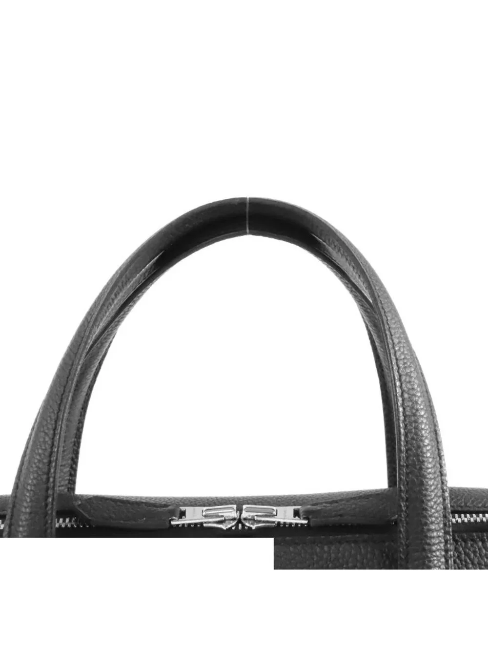 Hermes Victoria Light Noir Black Silver Togo Briefcase Business